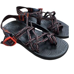 Chaco Womens ZVOLV X2 SIZE 10 Bristle Cherry Black Orange Strappy Sandals Size 7